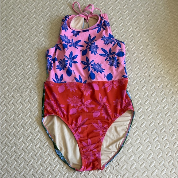 Lime Ricki x House That Lars Floral Pink and Red Swimsuit - Picture 1 of 5